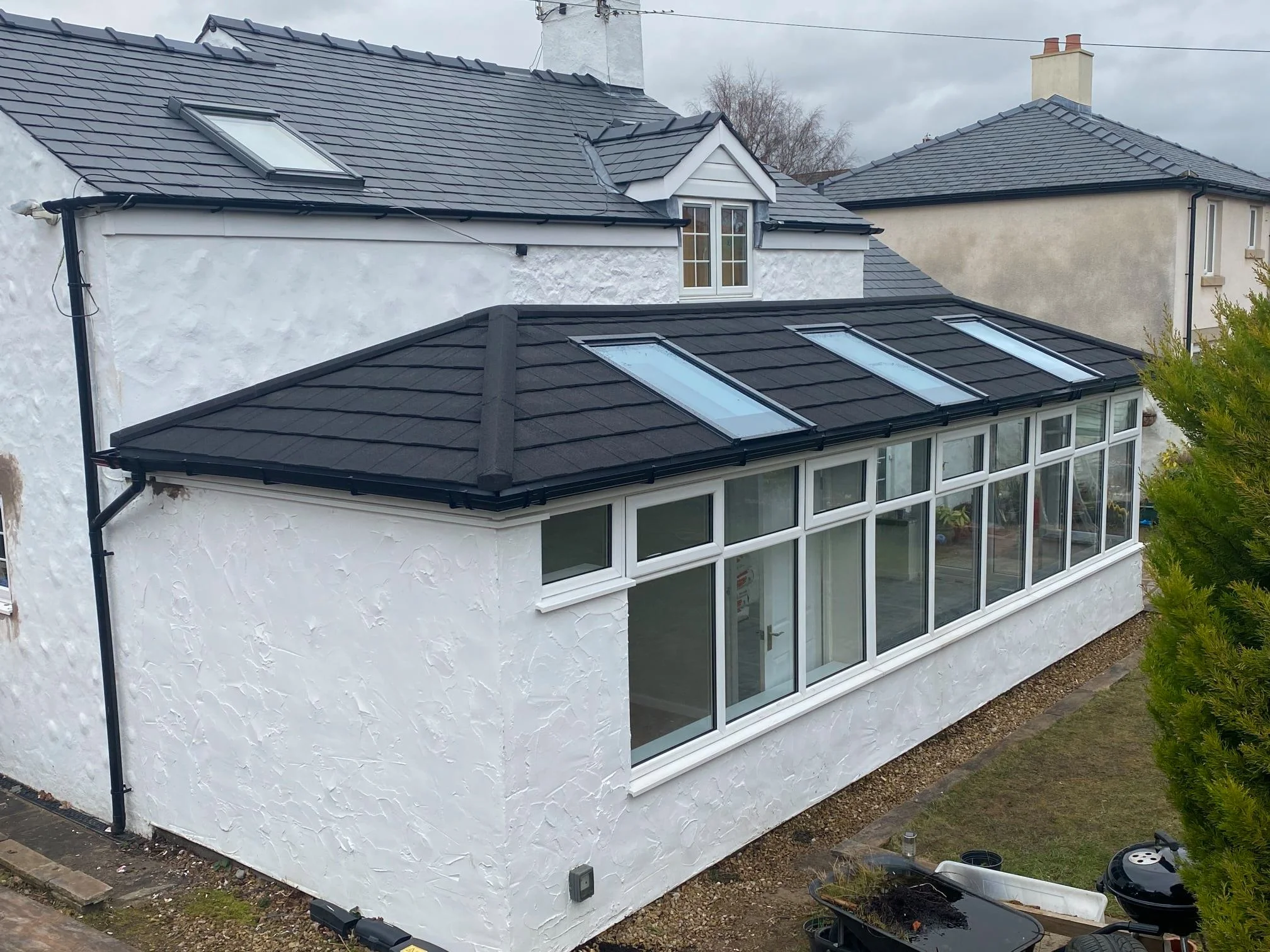 super Glazing double hipped tiled roof conservatory
