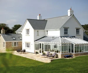 P shaped glass roofs conservatory installations